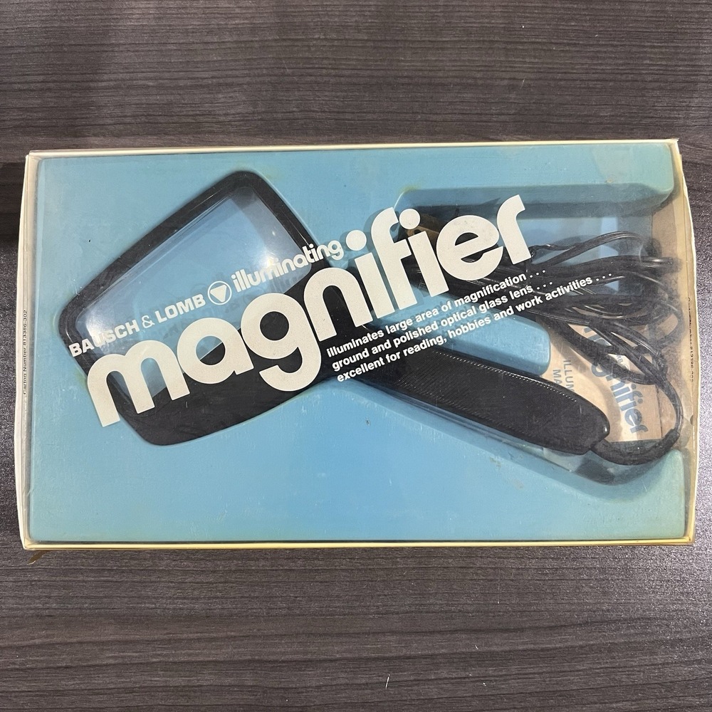 Vintage Bausch & Lomb 5" Lens Magnifier; Magnifying Glass‎ with Original Box NEW